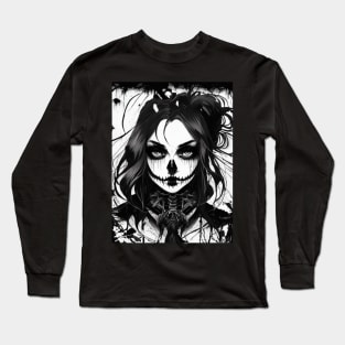 Rockin' Black and White: Get Rockin' with Our Stunning Collection of Gothic and Dark Art Long Sleeve T-Shirt